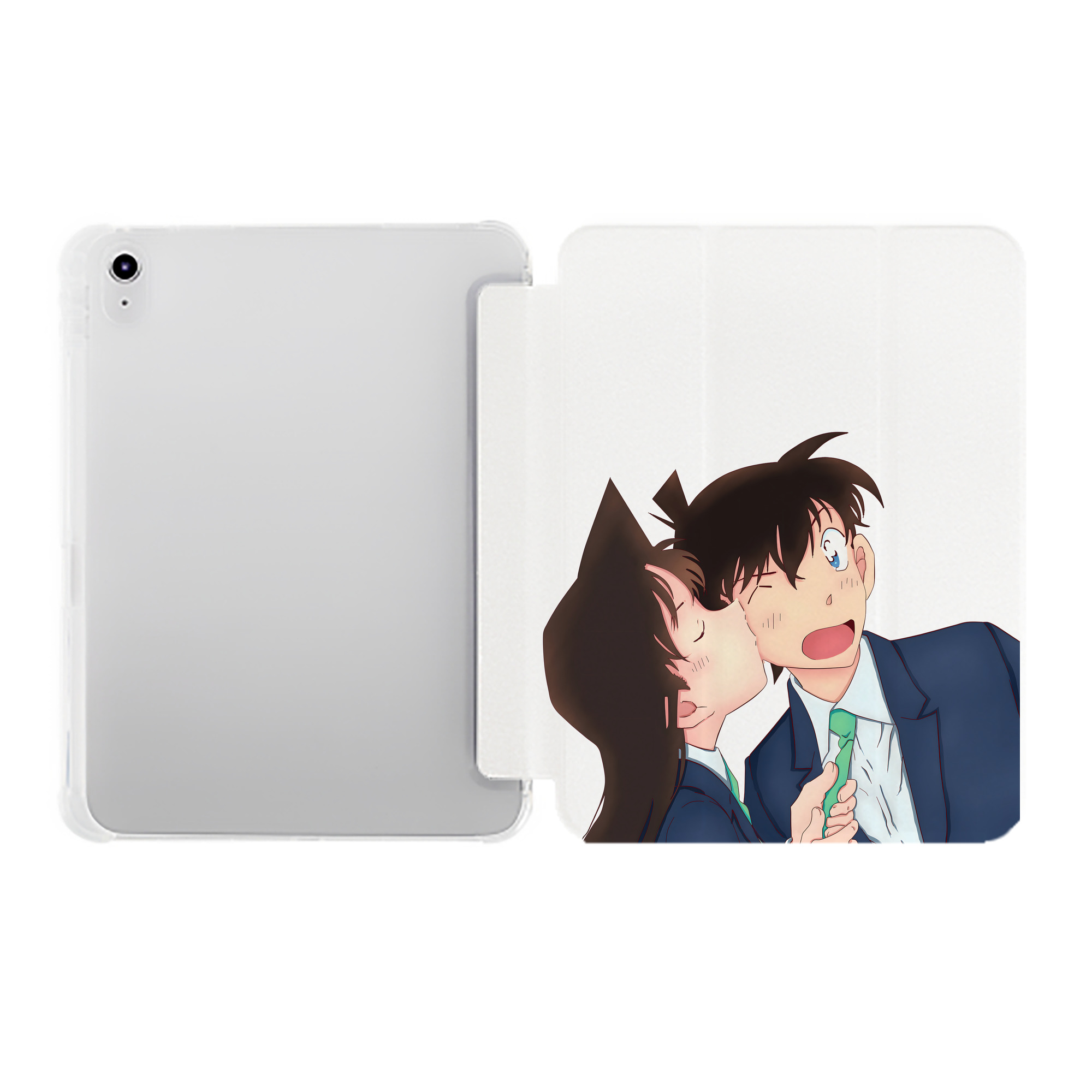 （画像用） 名探偵コナン Detective Conan IPad ケース ペン収納付き 三つ折りスタンド PUレザー×シリコン 対応機種9.5/10.5/10.9インチ